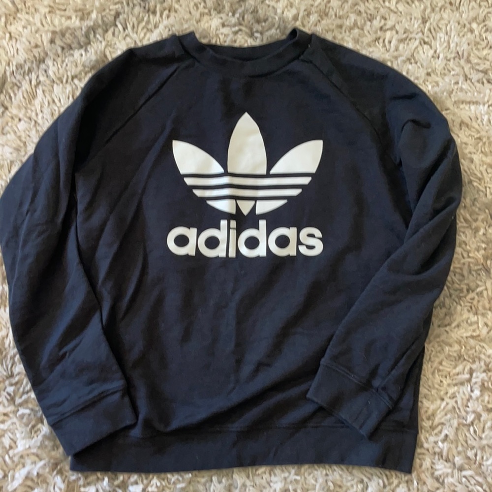 Black adidas crew neck sweatshirt